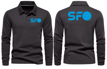 SFO AIRPORT LONG SLEEVE POLO